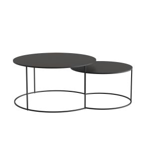 Zago Tables basses gigognes métal noir Grayson