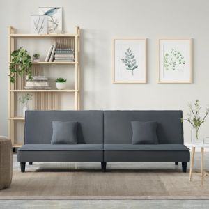 VidaXL Canapé-lit gris foncé Velours