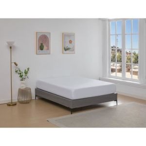 Sommier déco tapissier 160 x 200 cm déhoussable - Gris - isani de ysmée