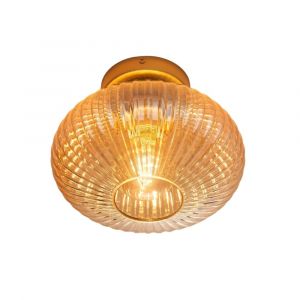 Kosilum Applique ou spot verre stri&eacute; multi reflets - Ambrine