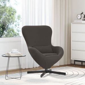 VidaXL Fauteuil œuf Gris foncé en tissu pelucheux