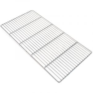 wiltec V2A - Grille en acier inoxydable carrée 58 x 30 cm