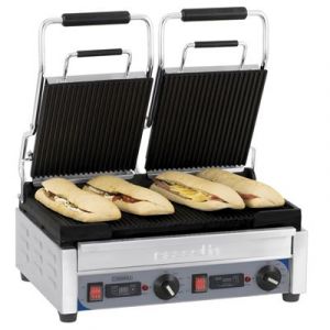 Casselin Grill Panini double Premium Rainurée - Rainurée avec minuteur