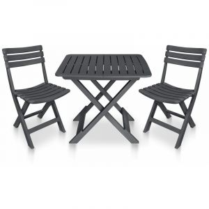 VidaXL Mobilier de bistro pliable 3 pcs Plastique Anthracite