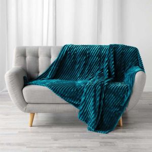 Plaid Flanelle Uni "Kalie" 125x150cm Bleu Prix