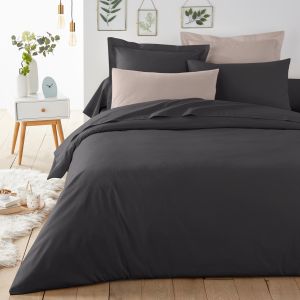 Housse de couette unie en polycoton, Scenario Carbone Taille 140X200 cm;160X210 cm;200X200 cm;240X220 cm;260X240 cm