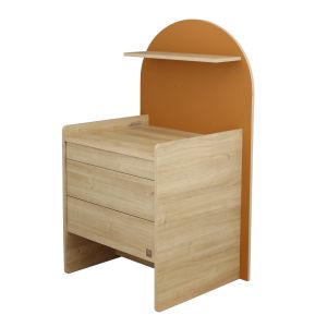 Commode À Langer Évolutive En Bureau - Décor Bois Chêne Sépia Forme Arche