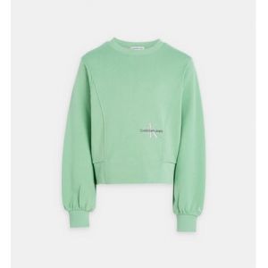 Calvin Klein Sweat droit à signature brodée Vert Jeans - Couleur Vert - Taille 12-14 ans