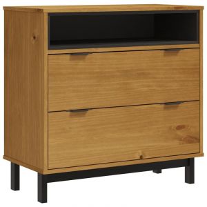 VidaXL Commode FLAM 80x40x80 cm bois de pin massif, commode, classeur, armoire de rangement, armoire, commodes, armoire coffre