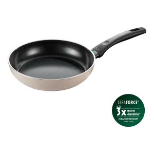 Ballarini Ledro Poêle, 24 cm, Aluminium, Compatible Induction, Revêtement Antiadhésif en Céramique, Thermopoint, Fabriquée en Italie, Sable
