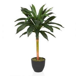 hjh OFFICE Palmier Artificiel 85cm Dracaena I Arbre Dragon Artificiel Plante Artificielle, Palmier déco pour Bureau Salon