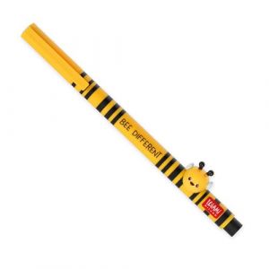Legami Stylo gel avec animal décoratif - Lovely Friends, Thème Bee, évite le roulement, encre noire, animal amovible et recombinable, pointe 0,5 mm