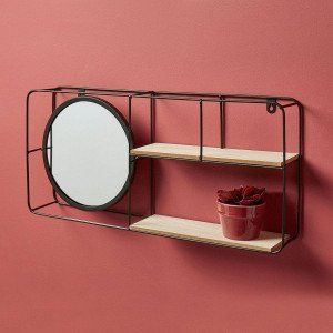 Ostaria Etagère murale Miroir Noire