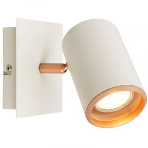BRILONER - Spot mural LED orientable, tête pivotante, culot GU10 (ampoule non incluse), interrupteur On/Off, idéal pour couloir, bureau ou salon, 12x14 cm, Gris chaud/Café