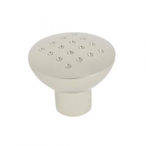 Bouton perfor&eacute; zamak - finition nickel&eacute; satin&eacute; &Oslash; 33 mm - CADAP