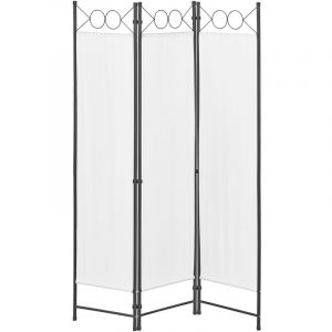 [en casa] Paravent de Confidentialité à 3 Panneaux Saragossa 171 x 120 cm Blanc