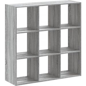 Image de VidaXL Biblioth&egrave;que sonoma gris 102x32x102 cm bois d'ing&eacute;nierie, &eacute;tag&egrave;re, &eacute;tag&egrave;re &agrave; livres, support de livre, armoire de rangement