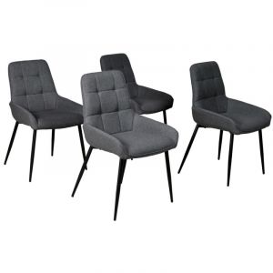 Weber Industries Lot de 4 chaises de salle à manger ARTY/ Gris foncé/