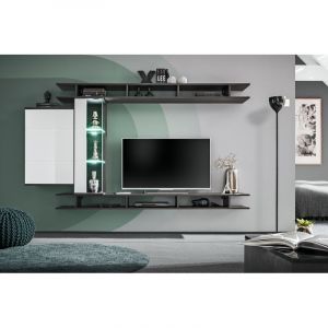 Image de Ensemble Meuble TV "Game" 230cm Noyer & Blanc Prix