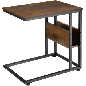 TecTake Table d’appoint Wigan - Table d’appoint de style industriel, table basse, table de canapé - bois foncé industriel - bois foncé industriel