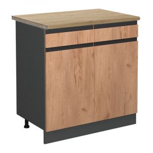 Meuble cuisine R-Line, Ch&ecirc;ne de force dor&eacute;, 80 cm, PT Ch&ecirc;ne, Vicco