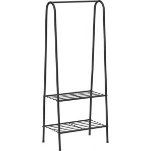O'DADDY Clothes Rack Upright - Storage Rack 2 Layers - Shoe Rack - Wardrobe Rack With Clothes Rod - Clothes Rack - 60 x 36 x 152 cm - Black Metal
