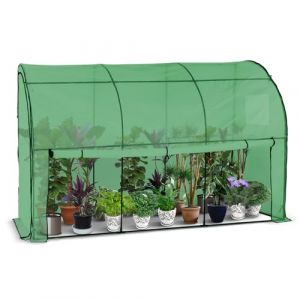 VOUNOT Serre de Jardin en Toutes Saisons Abri d'hivernage Murale Adossée pour Légumes Plantes Fleurs Serre Adossée avec Bâche PE 135g/m2 pour Balcon Terrasse Jardin 300x100x180cm Vert