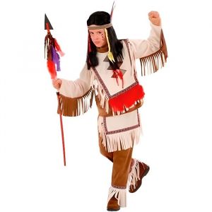 WIDMANN MILANO PARTY FASHION W, Costume, 100% polyester, design color&eacute; inspir&eacute; des Indiens, taille 128 cm, polyvalent pour toutes occasions, facile &agrave; entretenir, Marron