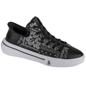 Skechers Homme Snoop One Double G Basket, Black/White Bandana Print Leather, 44 EU