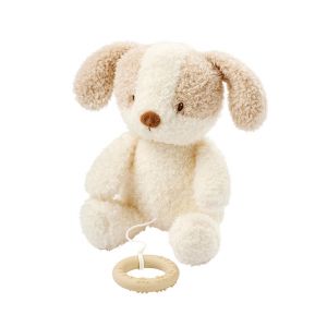 Nattou Peluche musicale 25cm Teddy b&eacute;b&eacute; chien &eacute;cru - Ecru