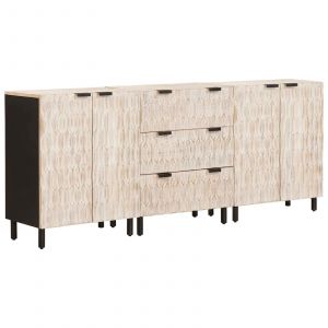 VidaXL Buffet Finition Lavage Blanc Bois de mangue massif