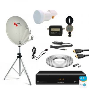 Thomson Pack satellite FRANSAT tr&eacute;pied + parabole + r&eacute;cepteur Fransat + Kit Satfinder + Kit Coaxial