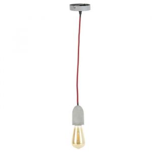 Image de T HOME DECO LIGHT Suspension béton LA12073 textile cable Rouge M8