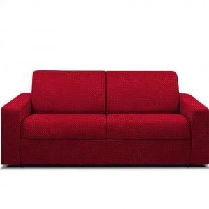 Image de Italian Spirit Canapé convertible NIGHT rapido 140 cm matelas 14 cm tissu rouge - rouge