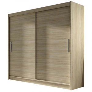 Mobilier1 - Armoire Atlanta 100, Sonoma ch&ecirc;ne, 215x180x58cm, Portes d'armoire: Glissement, Nombre d'&eacute;tag&egrave;res: 0