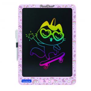 Lexibook Power Draw, Ardoise électronique de Dessin avec Stylet Inclus, Grand écran LCD E-Ink de 14", Efface à l'infini, Autonomie de 10 000 Heures, CRT14G, Rose