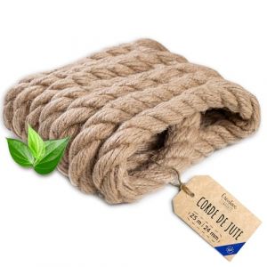 Creative Deco - 25m Corde Jute 24mm - Personnalisable, Solide, Naturelle