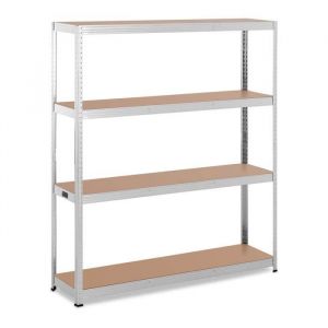 MSW Étagère Charge Lourde Métallique Sans Clou Ni Vis 160x40x180 cm 4x150 kg Gris