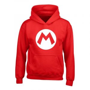 Super Mario Unisex Hoodie Badge Red