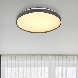 Globo Lighting - Plafonnier led anthracite Lampe de salon Plafond Lampe de cuisine Plafonnier, Acrylique Métal, led 24W 1400Lm blanc chaud, d 48 cm