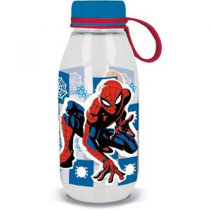 Stor Marvel Gourde Ecozen transparente pour enfants Tritan Spiderman Homme Araignée 460 ml avec capuche et poignée en silicone