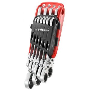 Facom Jeu de 10 cl&eacute;s mixtes &agrave; cliquet en &eacute;tui Pocket - 467BF.JP10