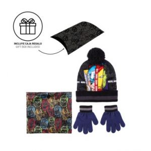 Cerda AVENGERS - Set Bonnet Pompon + Gants + Tour de Cou - 3Pc Enfant