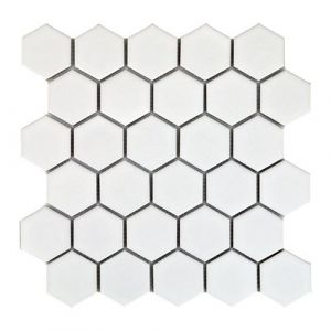 Decora Mosaicos Carrelage mosaïque xagone Blanc 27x28 cm