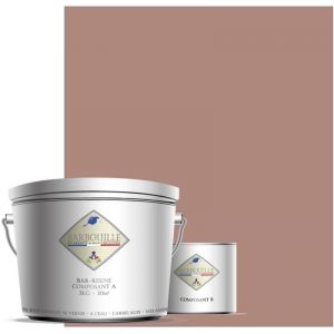 BAR-RESINE : Peinture/résine époxy bi-composants MATE, en phase aqueuse pour carrelages, faiences, stratifiés, PVC, etc… - 3 kg - 30m² - Rouge & Rose