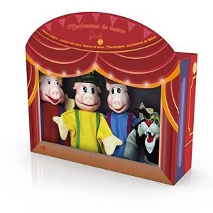 Tachan Lot de 4 marionnettes pour Enfants des 3 cochons - Jeu de marionnettes à Main - Comprend 4 Personnages de Contes pour Enfants - Dimensions de la marionnette 30 cm (CPA Toy Group 749T00540)