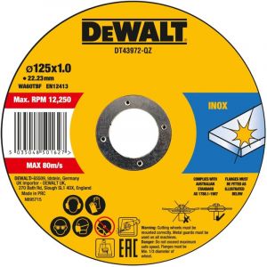 Dewalt DT43972-QZ Disque a tronçonner 125 x1 x 22,2mm 10pce