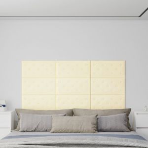 VidaXL Panneaux muraux 12 pcs Crème 60x30 cm Similicuir 2,16 m² Crème