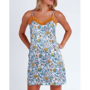 Nuisette Jardin bleu/jaune moutarde