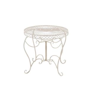 CLP Table de jardin Sheela en fer forg&eacute;, Cr&egrave;me antique